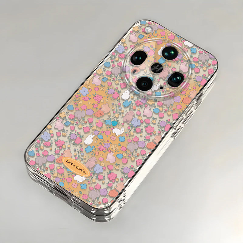 适用OPPOFindX8Ultra手机壳oppofindx8s+新款高级oppofindx7pro兔子防摔x5pro天玑版x6pro透明x3pro冬日碎花