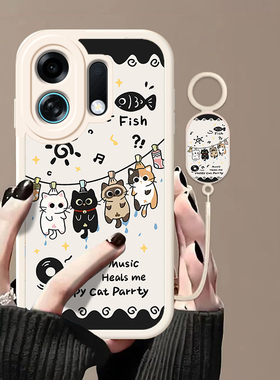 音乐小猫适用OPPOK13TurboPro手机壳k12/11x新款K13s高级感k10活力版k9pro全包防摔k7软壳oppor15梦境oppor17