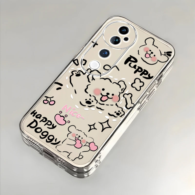 奔跑小狗适用vivoS19Pro手机壳新款V2362A防摔镜头全包男女挂绳创意透明保护套高级感时尚潮外壳个性网红情侣