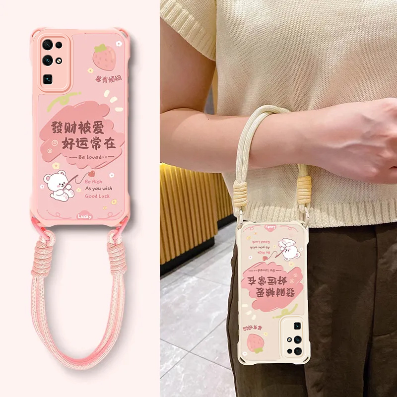 适用荣耀30手机壳CDY一AN90保护CDYAN95套TN华为新款Honor3OS三十专用外壳S30全包防摔四角挂绳女生硅胶可爱