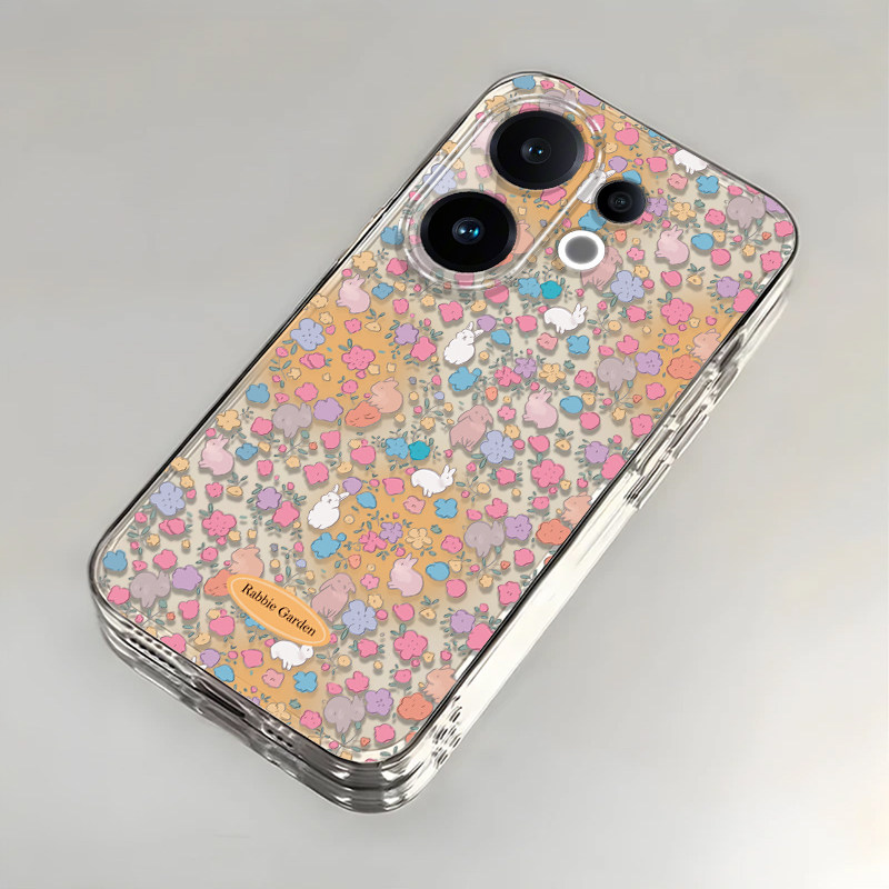 适用vivoS30手机壳vivos20/s19pro新款s18/s17/s16e高级感s15/s12/s10冬日碎花s9/s7t软壳s6/s1兔子mini