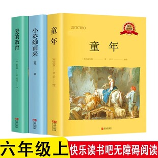 全3册爱的教育快乐读书吧六年级上册小英雄雨来童年经典书目正版完整版高尔基管桦原著快乐读书吧6上小学阅读书籍