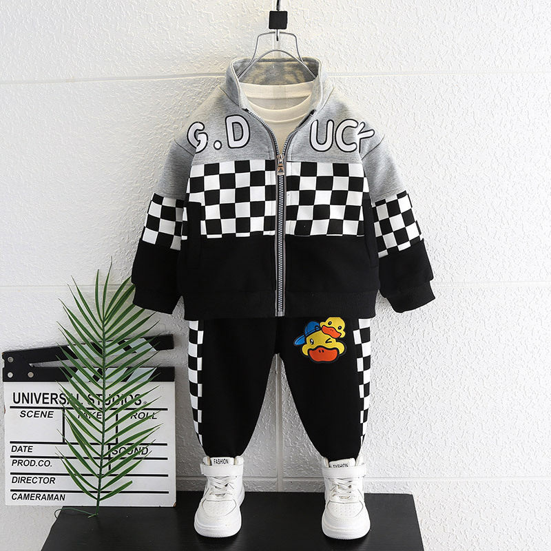 巴拉妮琪小黄鸭男童秋季套装2023新款宝宝网红上衣潮儿童酷帅炸街,童装/婴儿装/亲子装,套装,淘宝优惠券,粉丝福利购,淘宝优惠卷