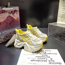 复古老爹鞋女2025夏季新款编织镂空透气运动鞋超火厚底内增高女鞋