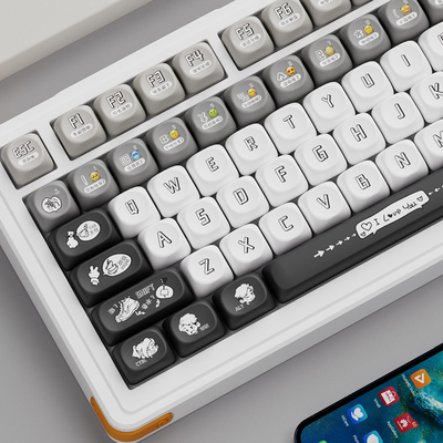 noppoo若朴机械键盘键帽情侣故事PBT全五面热升华小全套客制化DIY