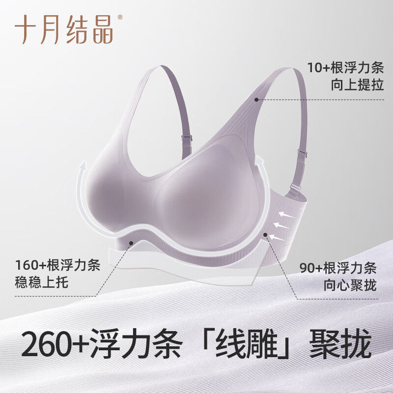 十月结晶怀孕期浮力孕妇内衣可用产后文胸无痕舒适防下垂大码胸罩