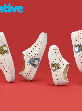 native春夏新款龙年亲子洞洞鞋男女同款情侣沙滩涉水鞋新中式凉鞋