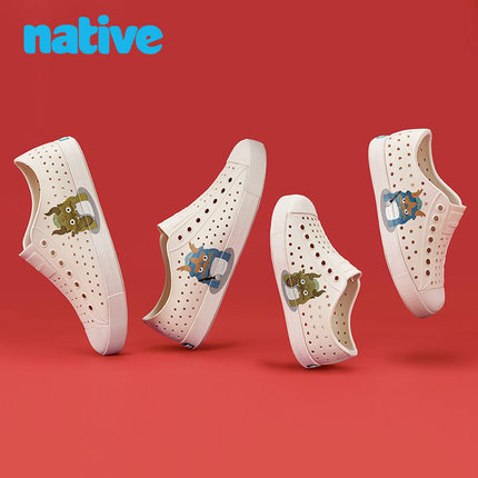 native春夏新款龙年亲子洞洞鞋男女同款情侣沙滩涉水鞋新中式凉鞋