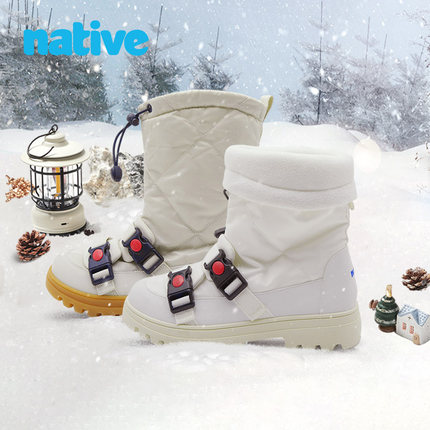 Native秋冬暖棉主义情侣棉靴男女长筒靴户外雪地靴