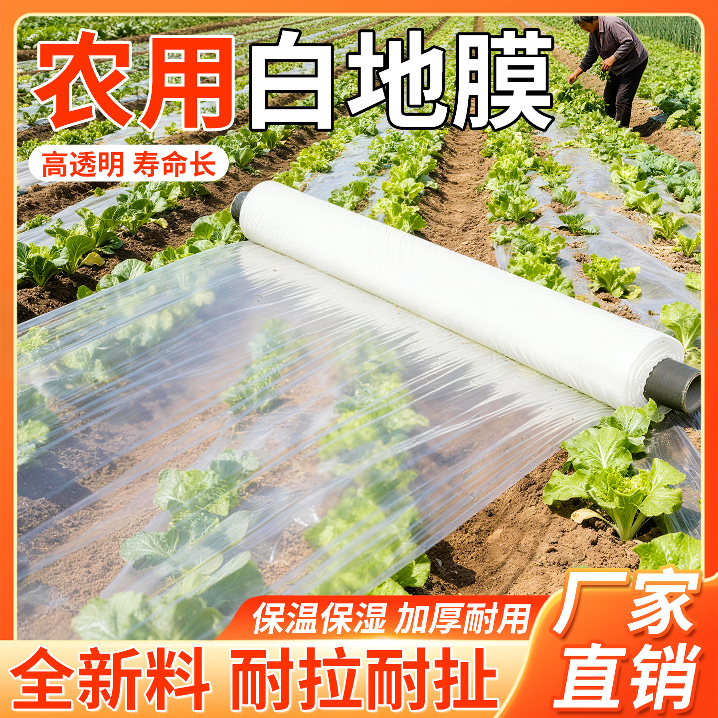白地膜农用种植种菜专用薄膜胶带保护膜一次性覆盖菜地膜耐磨加厚,农机/农具/农膜,农用薄膜,淘宝优惠券,粉丝福利购,淘宝优惠卷