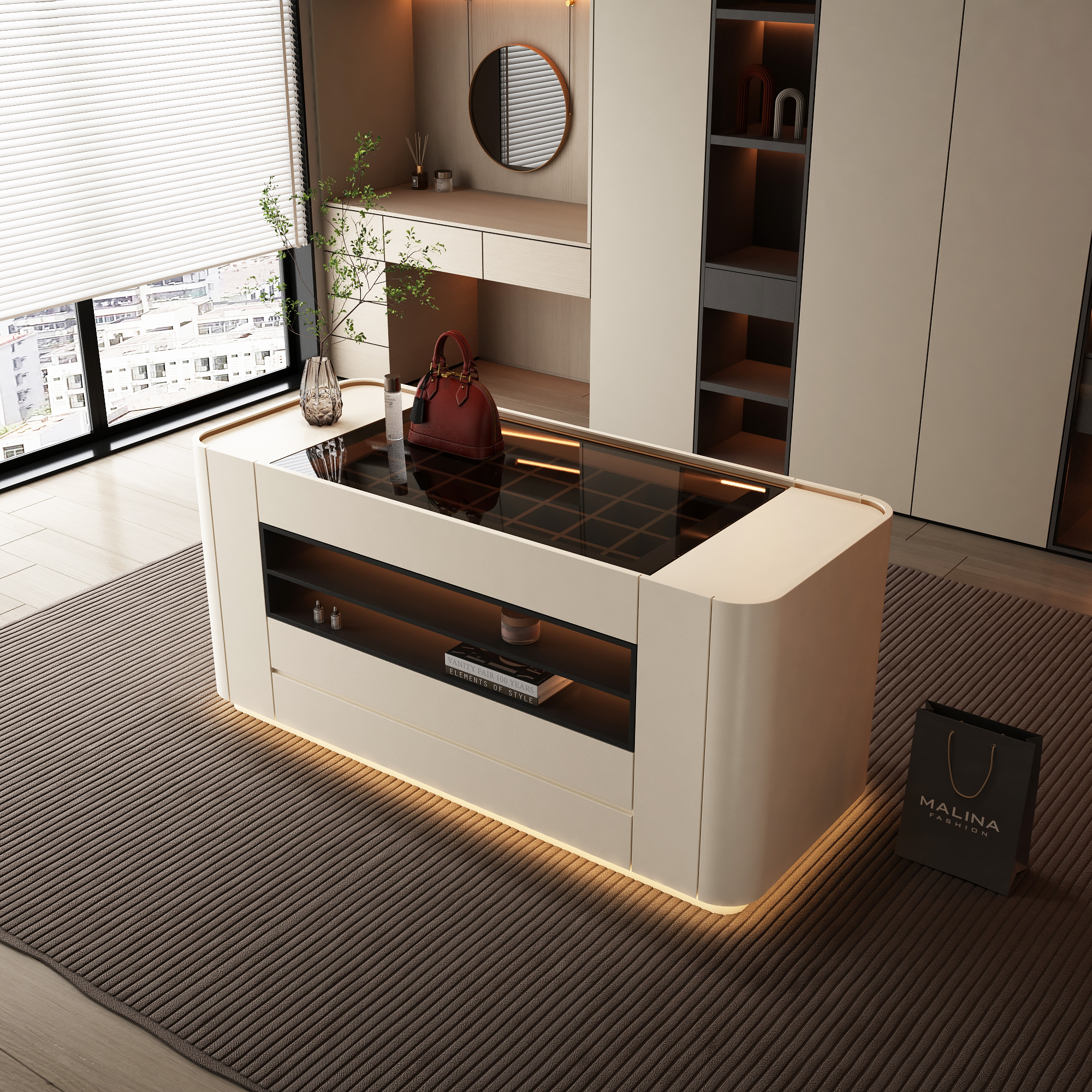 中岛柜衣帽间首饰展示柜