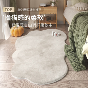 地毯卧室女孩床边毯房间2026新款高级感简约不规则专用大面积地垫