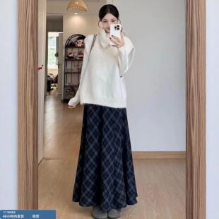 巨好看冬装一整套韩系高级感御姐独特漂亮叠穿马甲裙子三件套装女