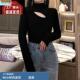 秋冬锁骨设计感小众内搭打底衫 针织衫 软糯镂空毛衣女高领修身 法式