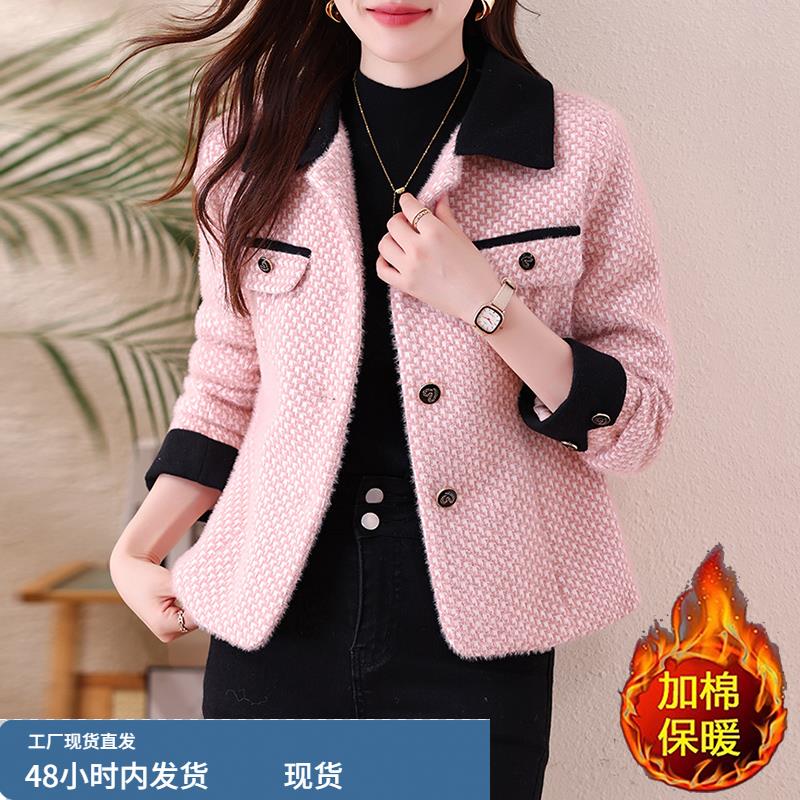 毛呢短外套女士春秋冬2025年新款加棉加厚小香风今年流行爆款上衣
