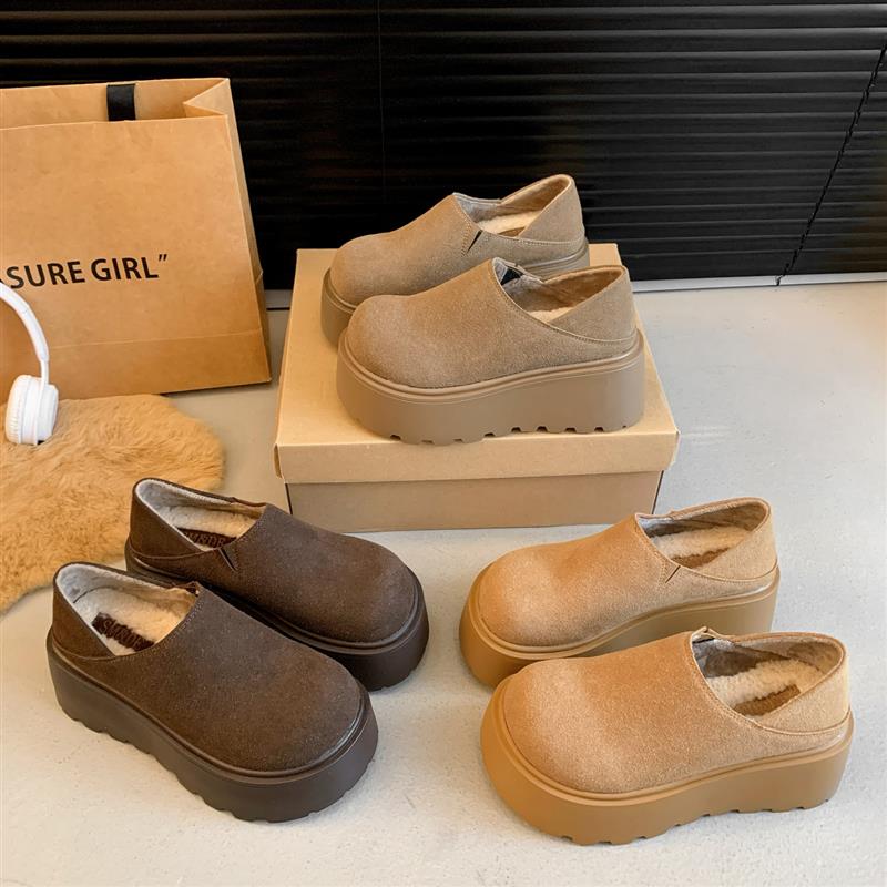 小个子厚底增高勃肯鞋女鞋2024新款秋冬雪地靴加绒保暖博肯二棉鞋