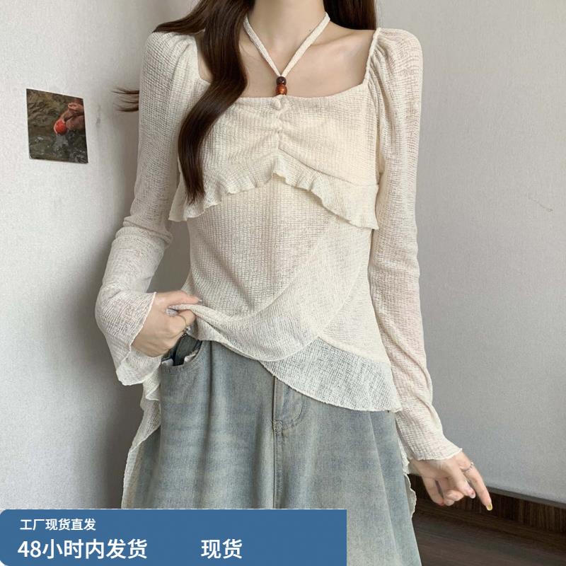 大码女装2025新款秋季韩系高级感chic别致上衣纯欲风不规则衬衣女