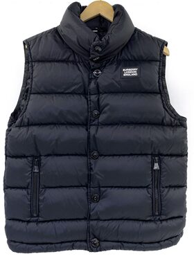 BURBERRY博柏利【A级】橡胶Logo男士羽绒背心马甲黑色 M码