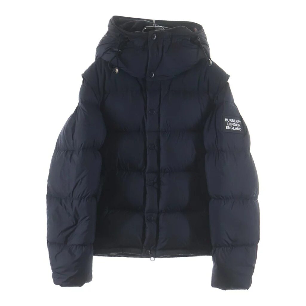 BURBERRY博柏利【A】手臂橡胶Logo连帽格纹拉链羽绒服S码 8018732