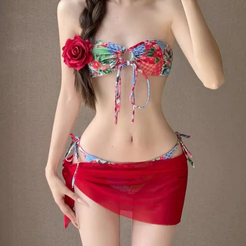 比基尼泳衣女度假风性感泰国海边小胸热辣欧美新款bikini绝美沙滩