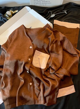 复古风轻奢长袖显白睡衣女春季2026新款大码长裤居家服套装可外穿