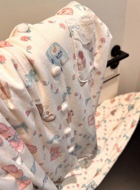 【现货】兔子德绒睡衣秋冬女加绒加厚海岛绒保暖家居服套装可外穿