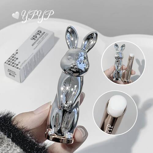 个性镶钻兔子造型润唇膏滋润防干