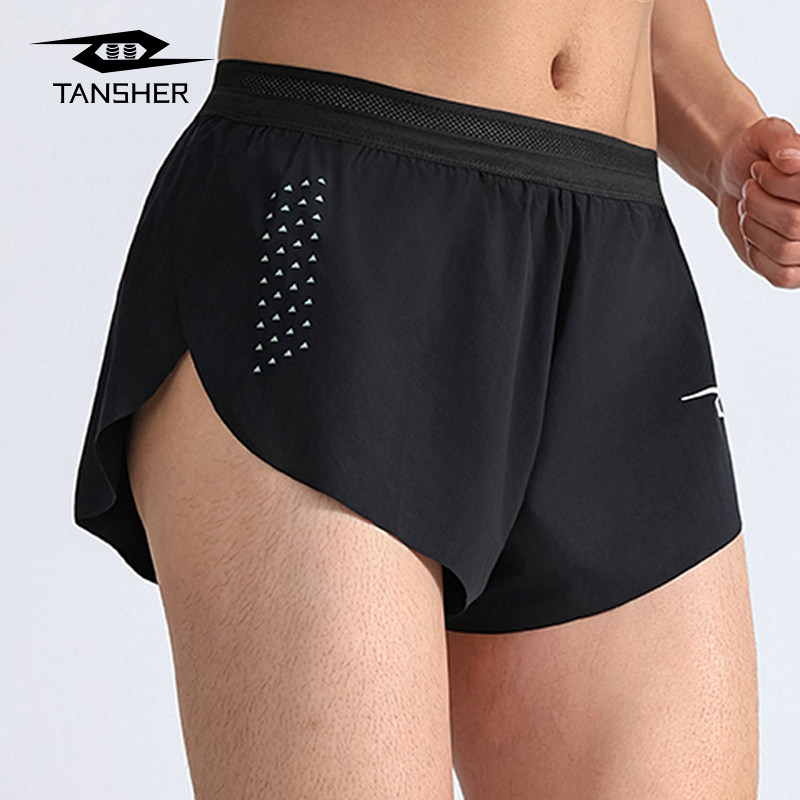 弹射者运动短裤男女同款带内衬跑步田径训练马拉松专用竞速三分裤