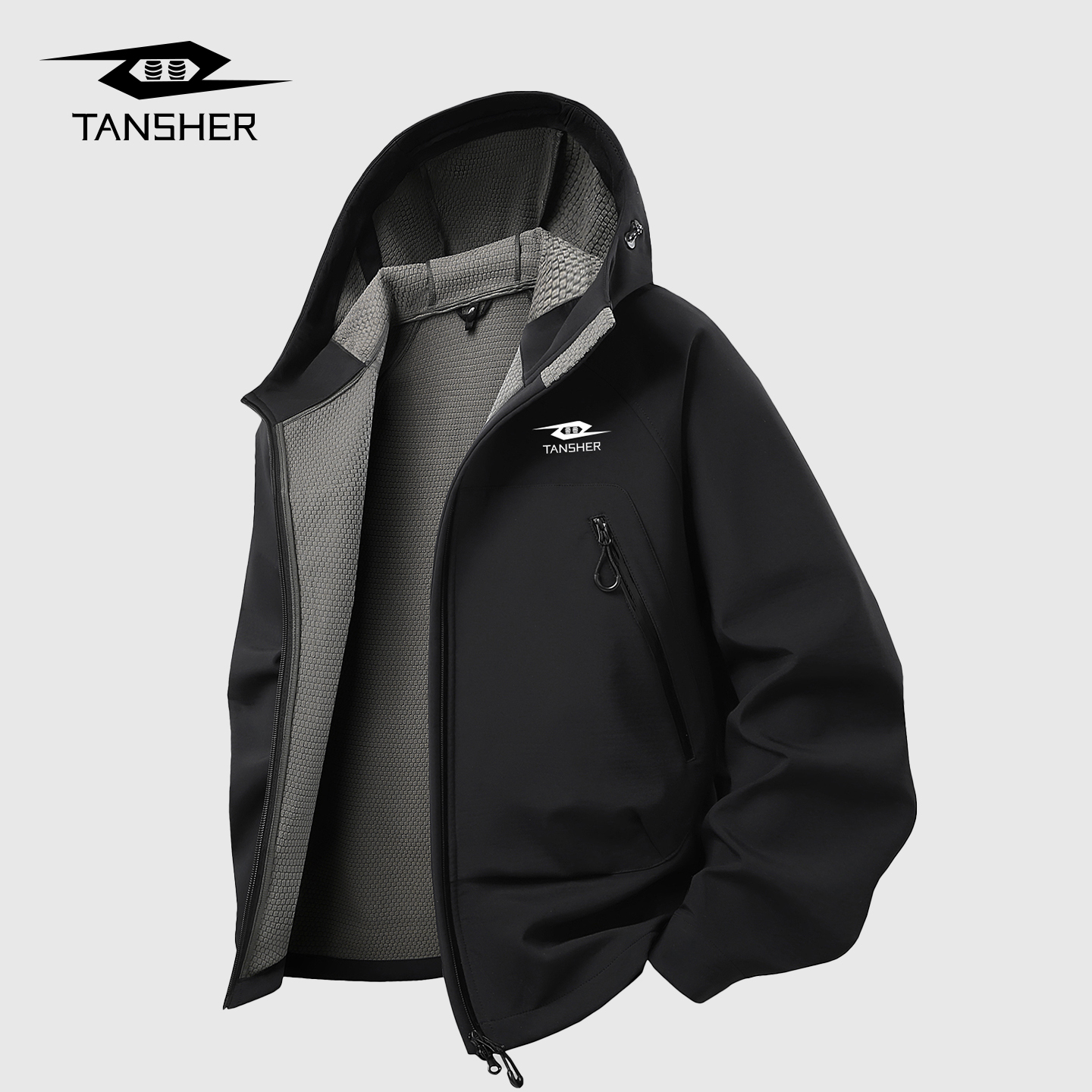 弹射者户外加绒软壳衣休闲夹克