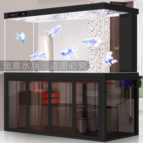 龙鱼缸大型超白底过滤生态免换水工业风鱼缸客厅家用2026新款智能