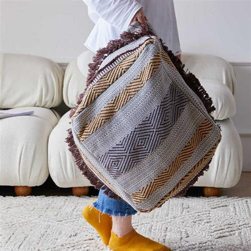 霍客森民族风坐垛坐墩家用收纳方墩地墩复古蒲团地板沙发脚凳坐墩