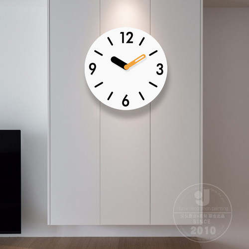 极简客厅挂钟表家用免打孔大气静音现代简约餐桌装饰创意时钟挂墙