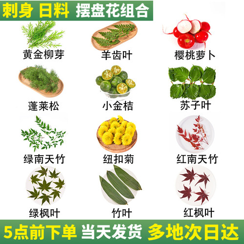 枫叶日料刺身摆盘装饰新鲜现摘
