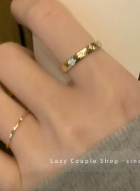 彩色锆石滴釉戒指女高级感轻奢芒星开口指环戒ins风小众气质手饰