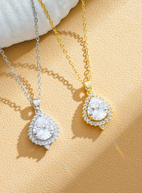 轻奢感水滴钛钢项链设计感海洋之心显气质时尚百搭抖音直播