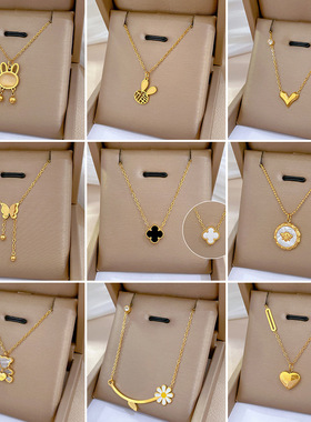 【通体钛钢】几何星球个性极简风炉内真金项链女ins网红锁骨链