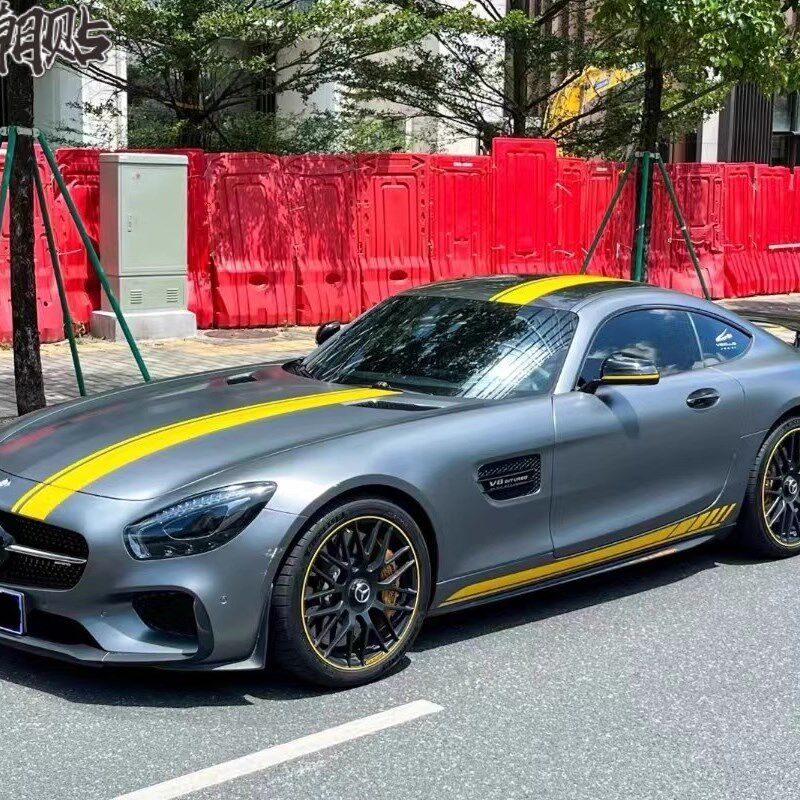 适用奔驰AMG GTR GT50车贴拉花Cy200 C63 CLA GLA E级车身侧裙贴