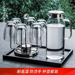 硅耐高温客厅家用 隔热卡普玻璃杯茶杯水杯双层耐热高杯子硼套装