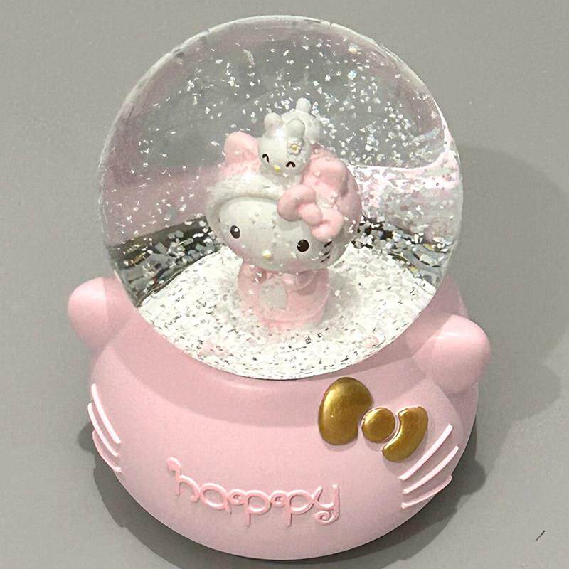 哈喽kitty水晶球飘雪音乐八音盒桌面装饰摆饰送女生耶诞生日礼物