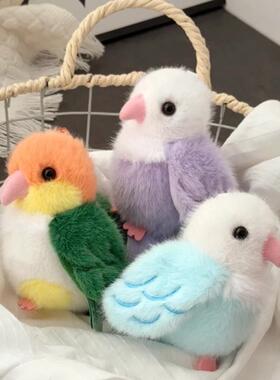 可爱彷真牡丹鹦鹉玩偶宠物小鸟啪啪圈凯克挂件毛绒玩具窗帘扣礼物