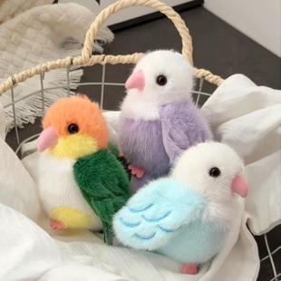 可爱彷真牡丹鹦鹉玩偶宠物小鸟啪啪圈凯克挂件毛绒玩具窗帘扣礼物