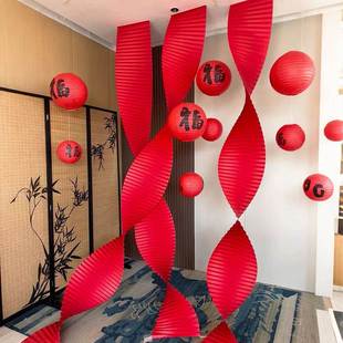 瓦楞纸灯笼挂件装 扮 饰品2025春节过新蛇年布置房间门口店铺商场装