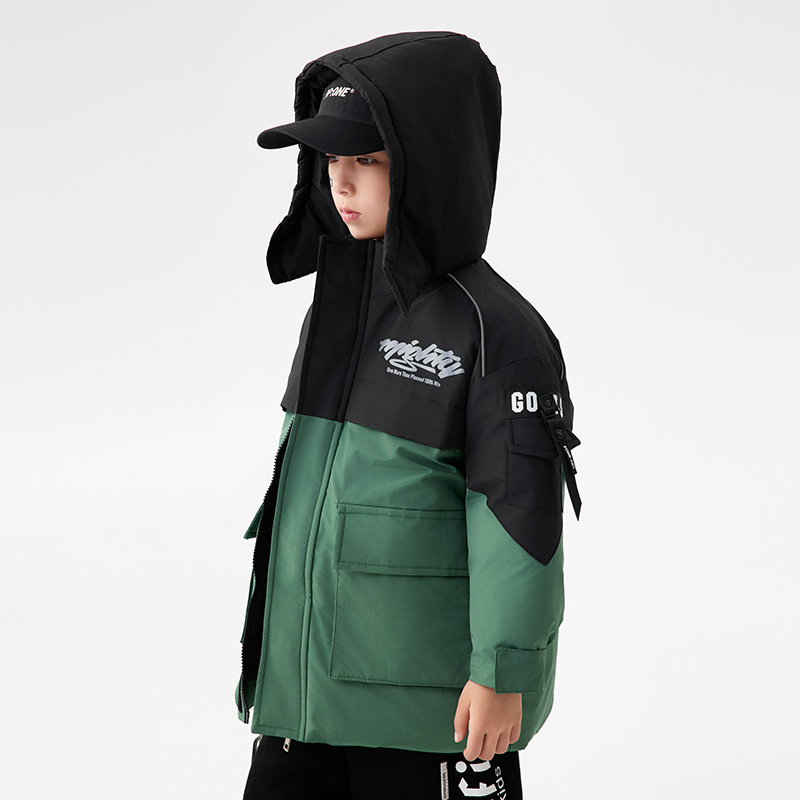 kki童装男童加绒棉服冬季