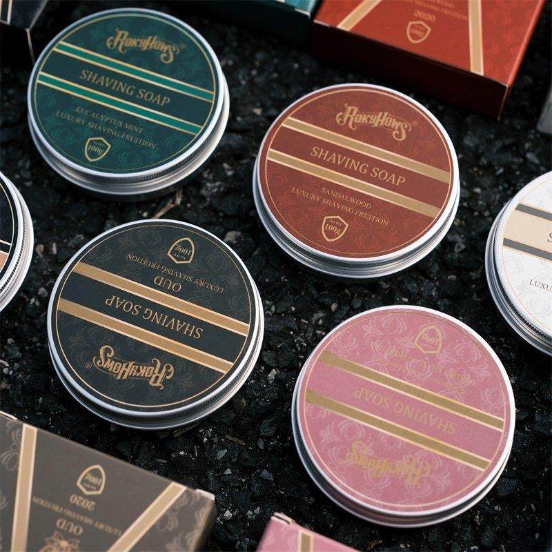 罗金霍斯薄荷檀香剃须皂剃须修面刮胡剃须皂手动刮胡膏滋润打泡膏