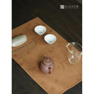 傅善绪茶客厅天友兰双面香云纱茶席双面干茶旗中国禅宗风格