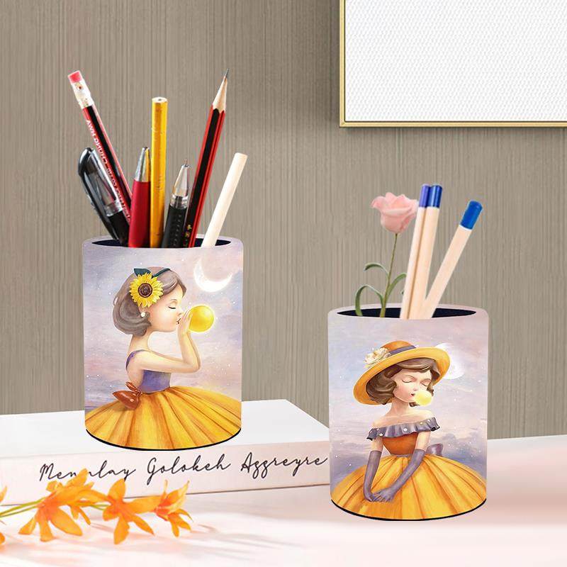 创意笔筒轻奢高级感女生办公室桌面收纳盒卡通可爱多功能高档文具