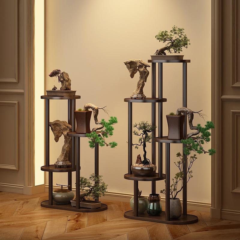 新中式玄关电视柜旁边大型落地摆件客厅装饰品大件装饰轻奢博古架