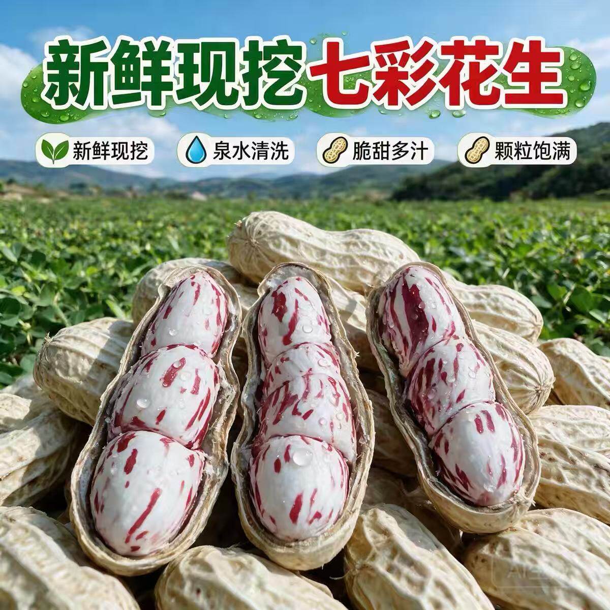 云南七彩花生旗舰店2026新货带壳花生农家自晒咸晒富硒咸干下酒菜