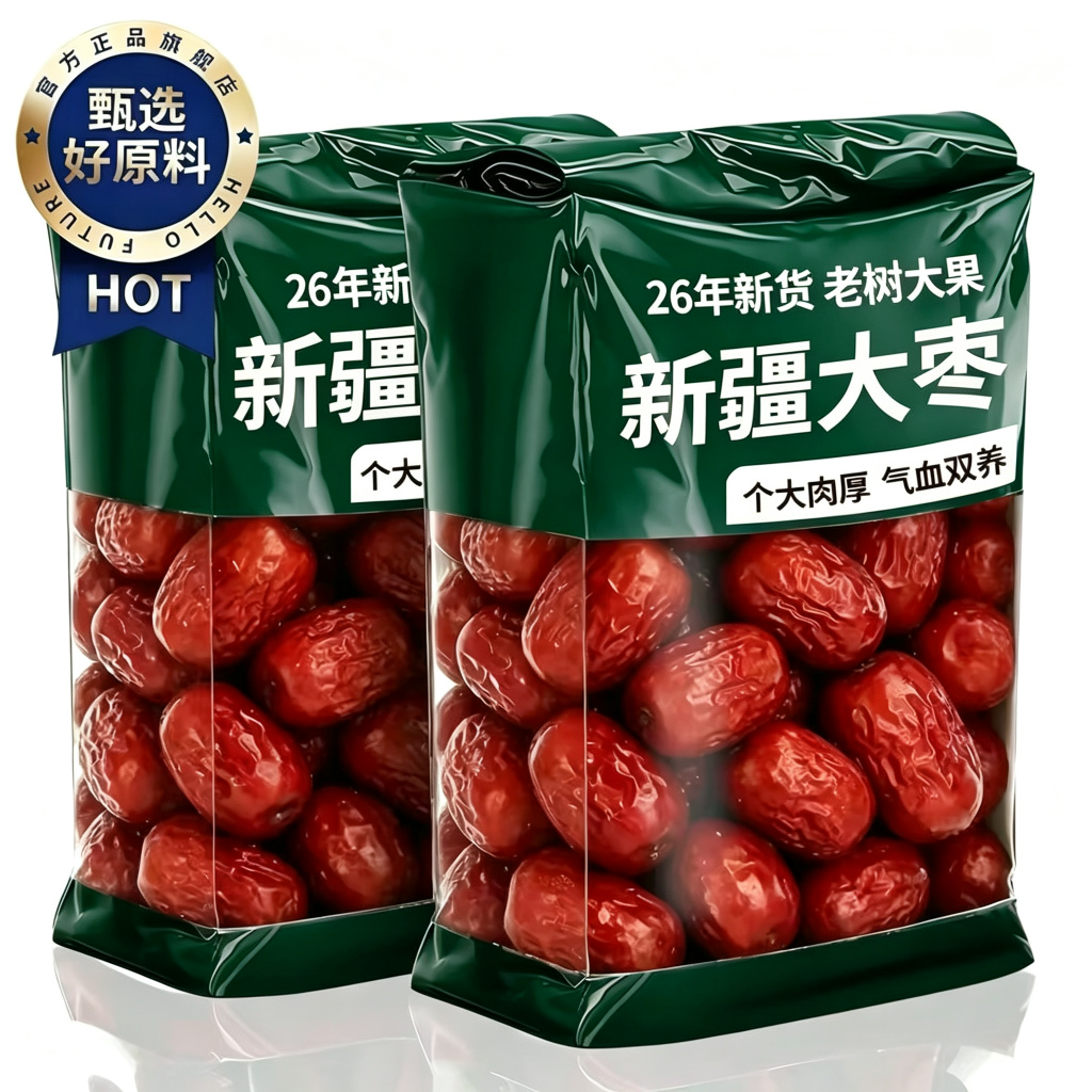 红枣特级新疆特产正宗和田大枣官方旗舰店补气特级即食养血新灰枣
