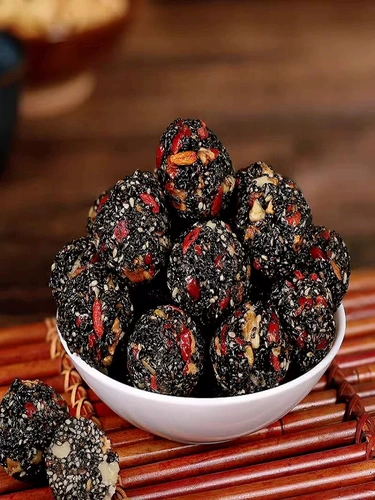Wuzhen Black Sesame Pill Ball Ball Орешник Red Jubebery Wolfberry Беременные закуски повседневные флагманские магазины без сахара